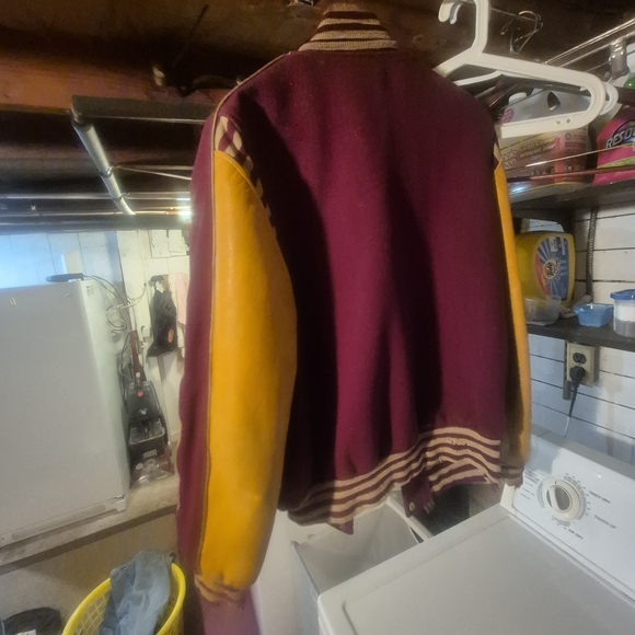 Men's Varsity Jacket with Leather Sleeves - Picture 3 of 3